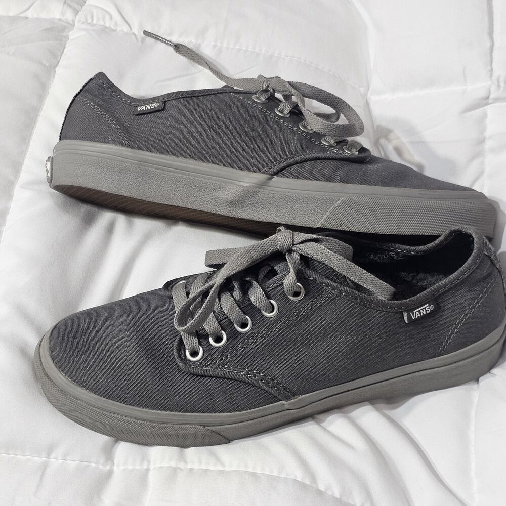 Vans Womens Atwood Sneakers in Dark Gray Canvas 8.5